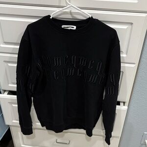 Alexander McQueen Black Embroidered Crewneck Sweater